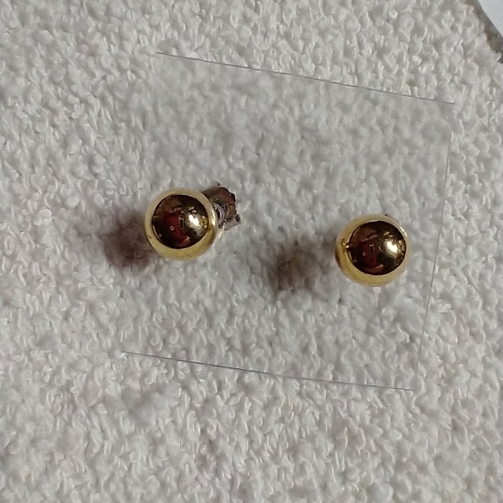 Goldtone ball post earrings